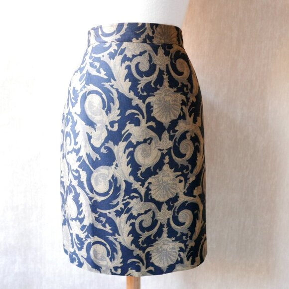 Vintage Handmade Pleated Skirt & Scarf Set - Geometric Print, New Without Tags - Picture 3 of 10